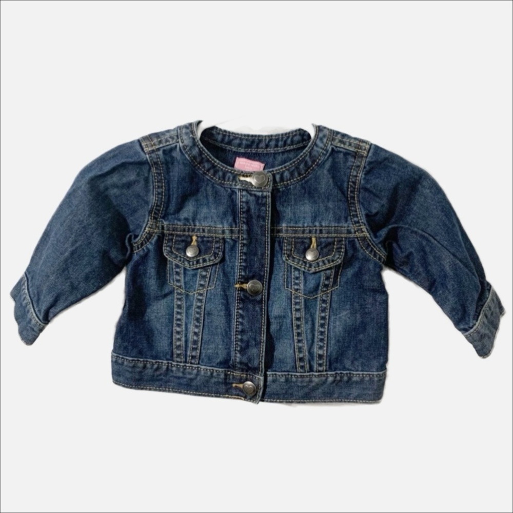 The Children’s Place Color Distressed Jean Jacket Faux Buttons They Really Snap